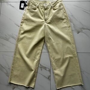 Rag & Bone The Andi Wide Leg Cropped Yellow Jeans NWT size 31